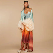 Beach Print Sun Protection Cover Up Jacket YF 10889