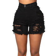 Plus Size Denim Ripped Hole Jeans Shorts MUE 2841