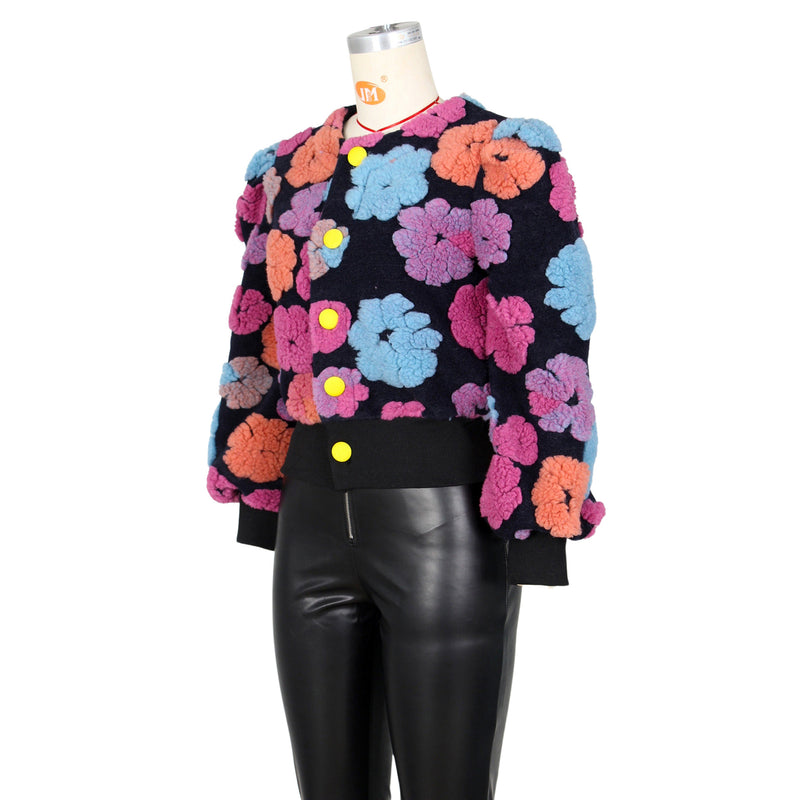 Floral Single breasted Short Coat ZSD 0562