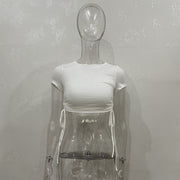 Short Sleeve Drawstring T Shirts JHYB 9105
