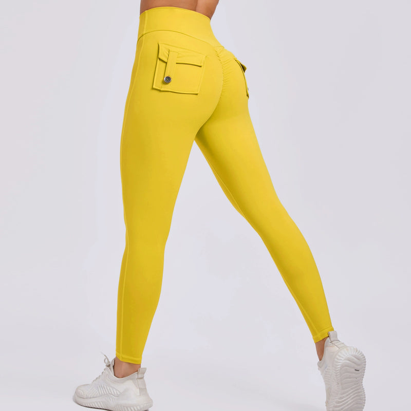 Solid Color High Waist Tight Sport Pants GQSA 8020