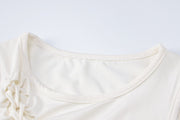 Solid Color Hollow Out Sleeveless Two Piece Skirt Set BLG S3211721K