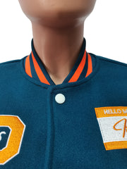 Thickened Embroidered Color Block Baseball Jacket CM 001