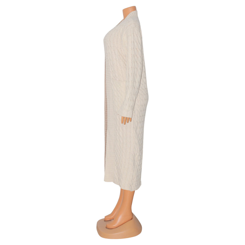 Plus Size Fashion Long Sleeve Long Sweater Jacket GOSD 6813