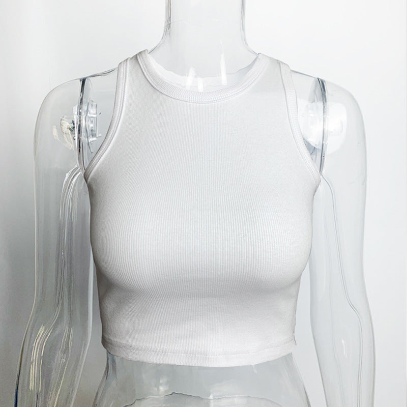 Sleeveless Solid Color Tank Tops GZJF ZJ2503