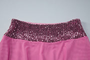 Sequin Patchwork Backless Sling Two Piece Skirts Set LJSF T6421544X