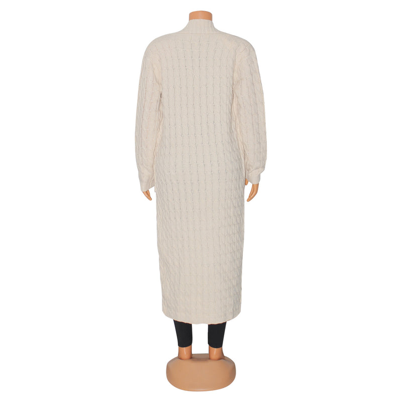 Plus Size Fashion Long Sleeve Long Sweater Jacket GOSD 6813