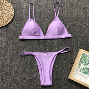 Sexy Solid Color Bikinis Swimsuit Two Piece Set CSYZ 1760