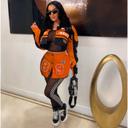 Printed Removable Two Wear Baseball Jacket MDF 5382