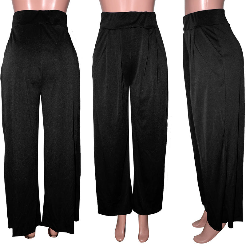 Plus Size Solid Color Loose Wide Leg Pants SH S2018