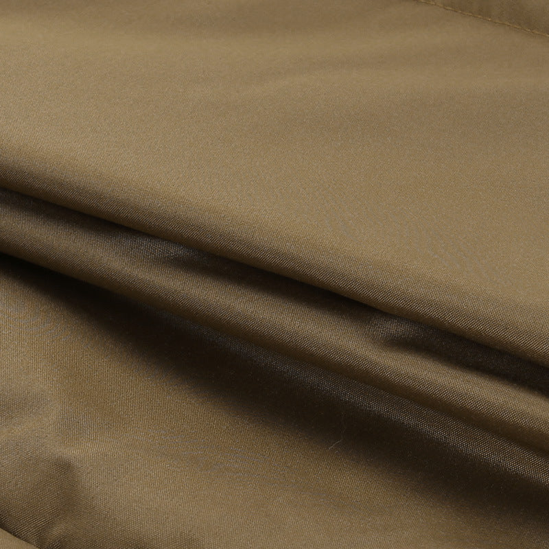 Long Sleeve Standing Collar Solid Color Cotton Jacket FL 23469