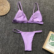 Sexy Solid Color Bikinis Swimsuit Two Piece Set CSYZ 1760