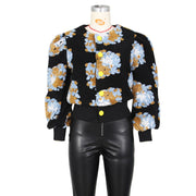 Floral Single breasted Short Coat ZSD 0562