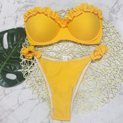 Sexy Pleated Bandeau Bikini Two Piece Sets CASF 8753