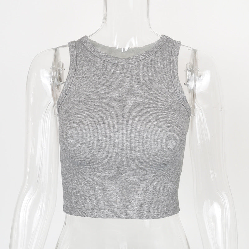Sleeveless Solid Color Tank Tops GZJF ZJ2503