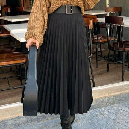 Plus Size Casual Loose Pleated Half body Skirt GAWE 6296