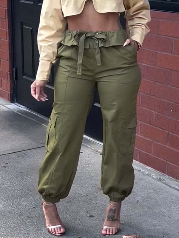 Fashion Solid Color Slim Pants GSXK SK241001