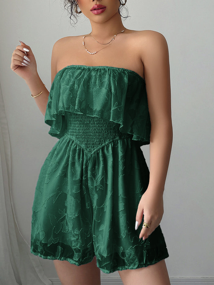 Solid Color Wrap Chest Slim Romper GZEY D2326004