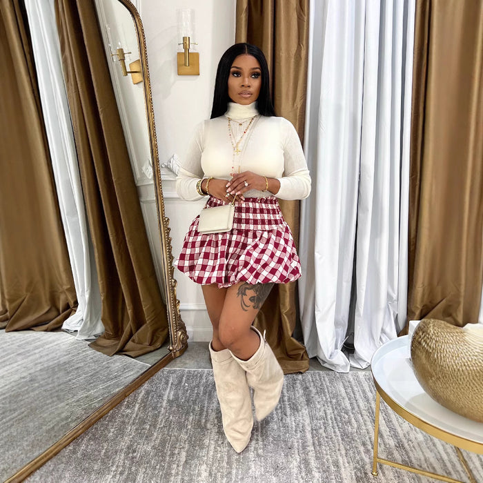 Sexy Plaid Print Ultra Short Pod Skirt SFY 614