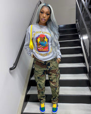 O Neck Print Long Sleeve Sweatshirt GXJL 23