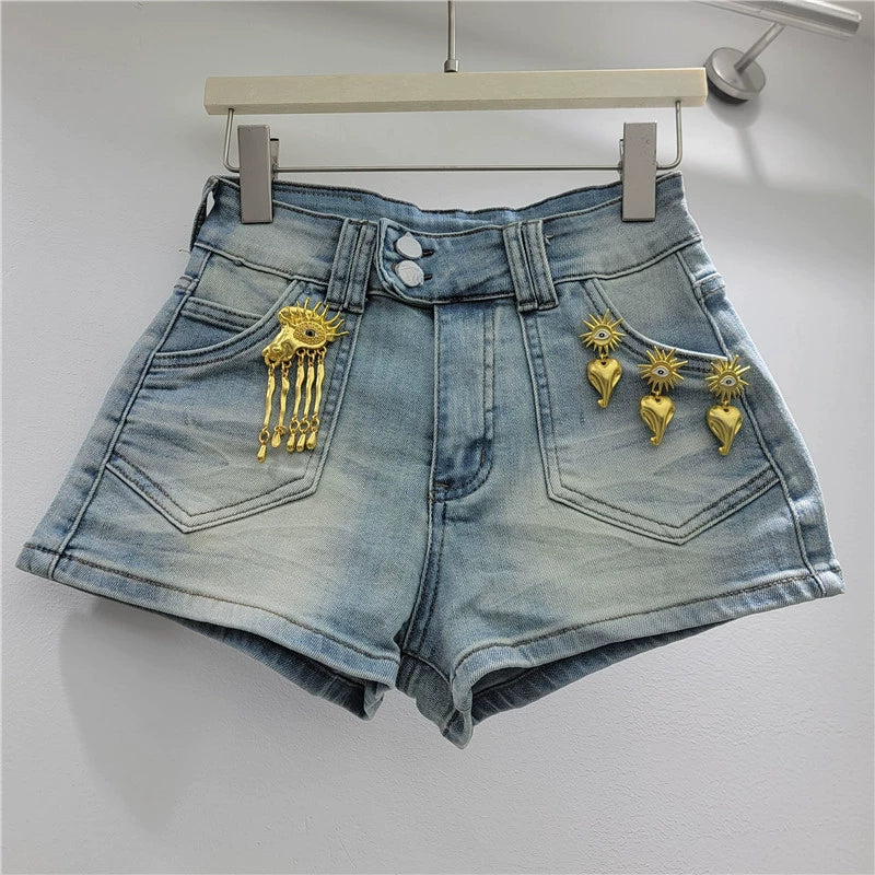 Retro Tight Denim Shorts GZYN K21025