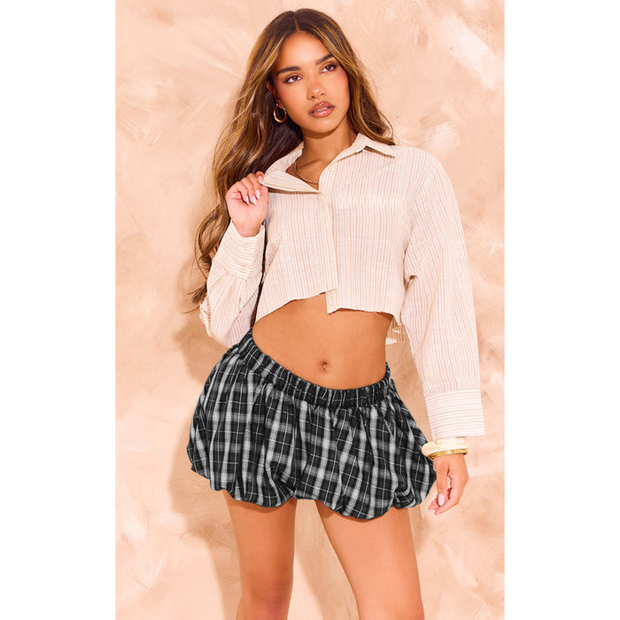 Plaid With Bottomed Pod Pant Skirt ASL GL6737