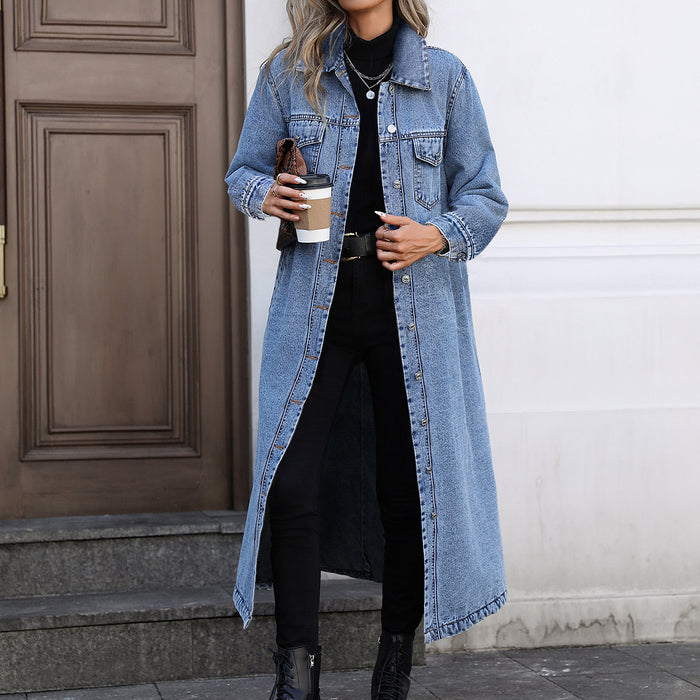 Long Sleeve Loose Denim Long Coats GYXN 20807
