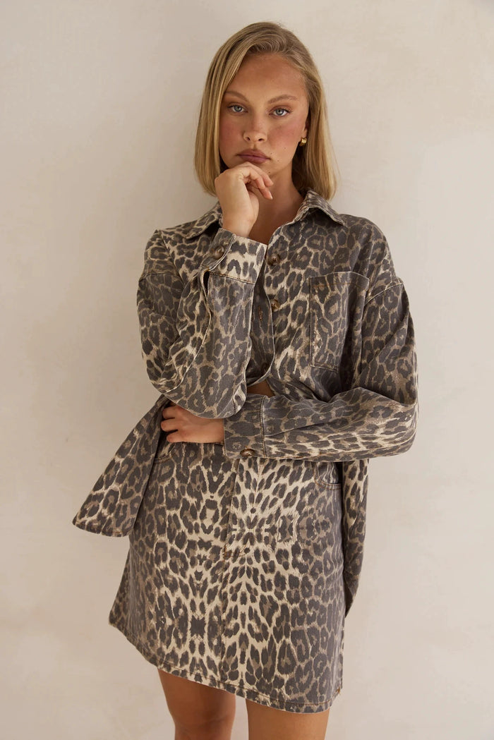Retro Leopard Print Lapel Collar Coats GYAN 894