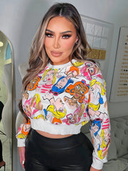 Fashion Print Long Sleeve Sweatshirt SH 390953