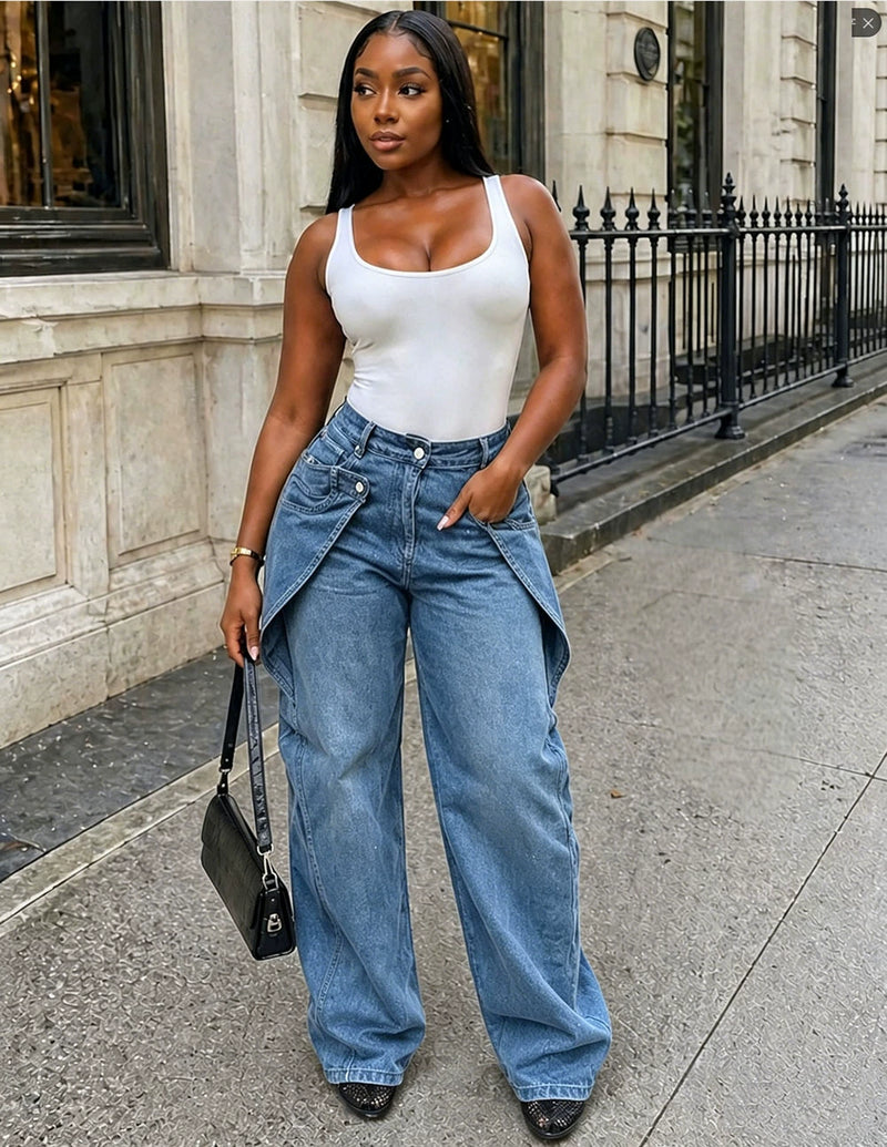 Plus Size High Waist Denim Seveth Jeans GAKF 60606