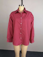 Stripe Long Sleeve Loose Shirt GCNE 75184