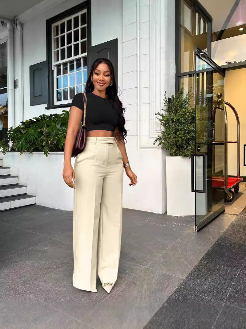 Solid Color Loose Wide Leg Pants QODY Y6012