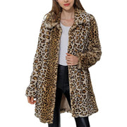 Leopard Print Long Sleeve Loose Plush Jacket NK 8629