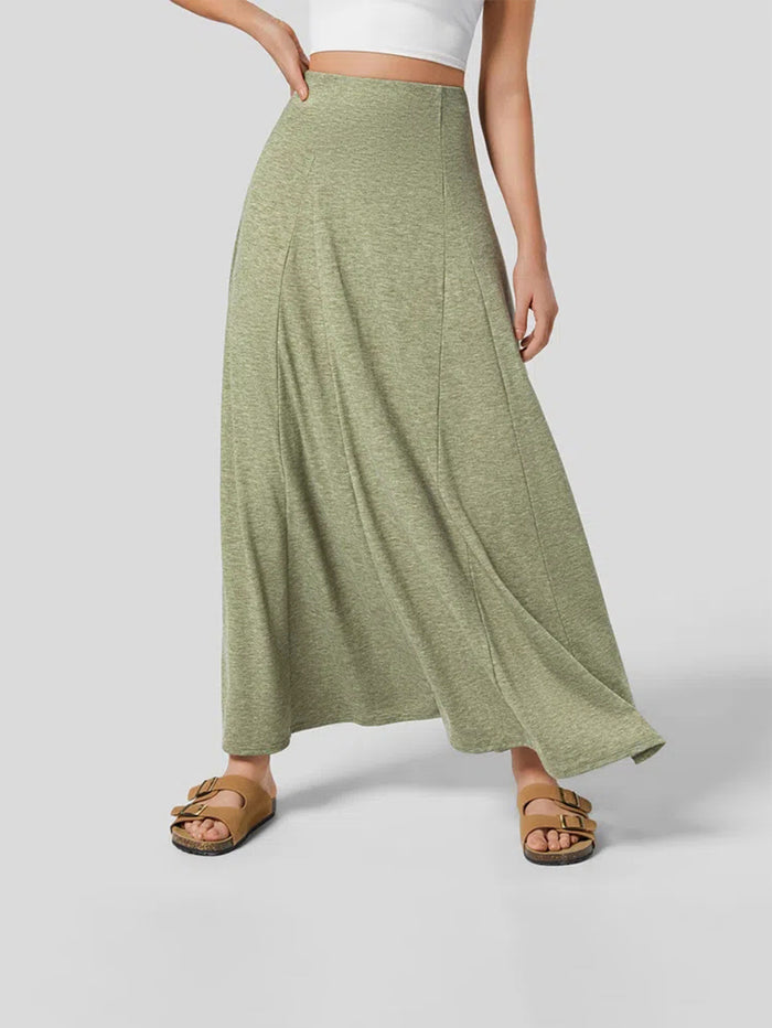 Fashion Patchwork Big Swing Knits Long Skirt GYSQ KREC0550