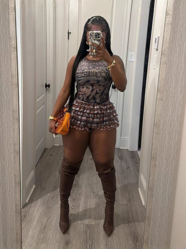 Pre Order About 7 work days shipping Mesh Ruffles Sexy Shorts YUEM Y220200
