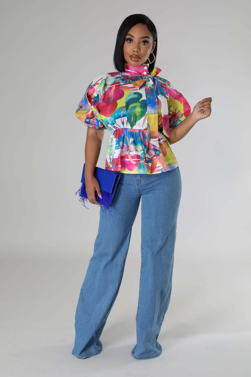 Casual Print Short Sleeve Shirts QYMF 3062