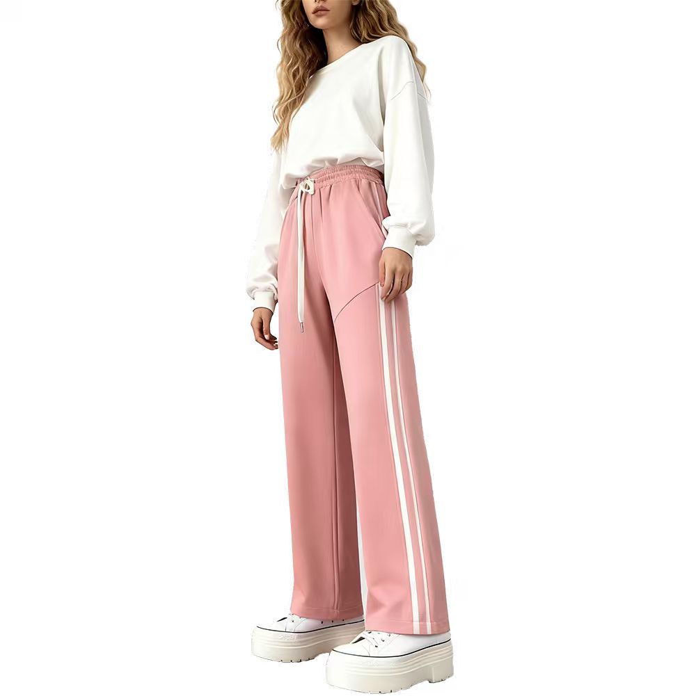 Plus Size Loose Stripe Patchwork Pants YIM 6671