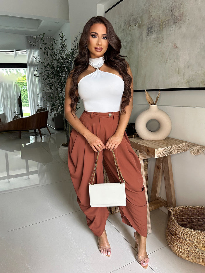 Fashion Solid Color Flower Bud Pants SFY 795