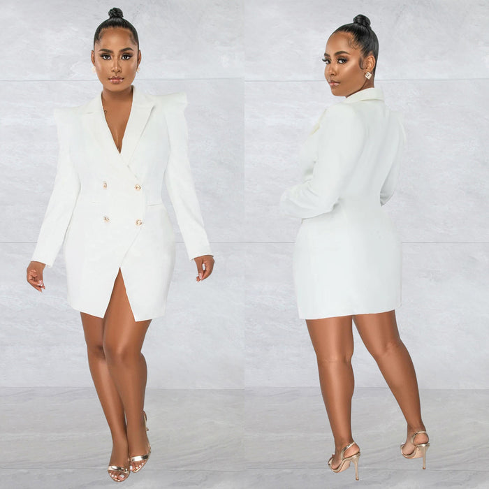 Fashion Solid Color Double Breasted Blazer BY 6031