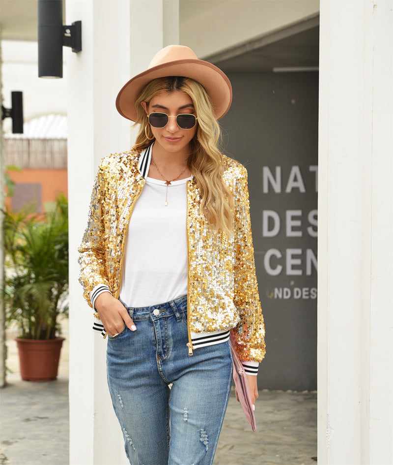 Sequin Long Sleeve Coats GYLY 9381