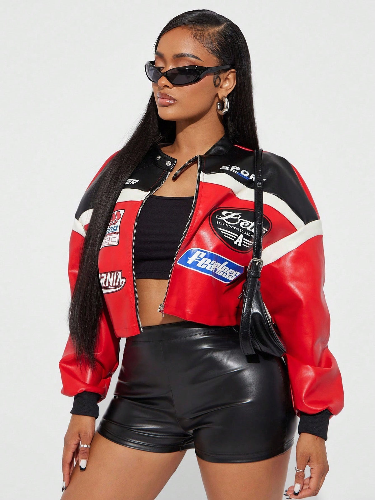 Letter Print Long Sleeve Jackets Coats YWXS K25L1586