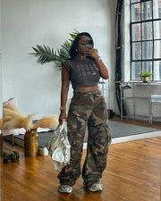 Camouflage Printed Loose Straight Pants LSD 2612