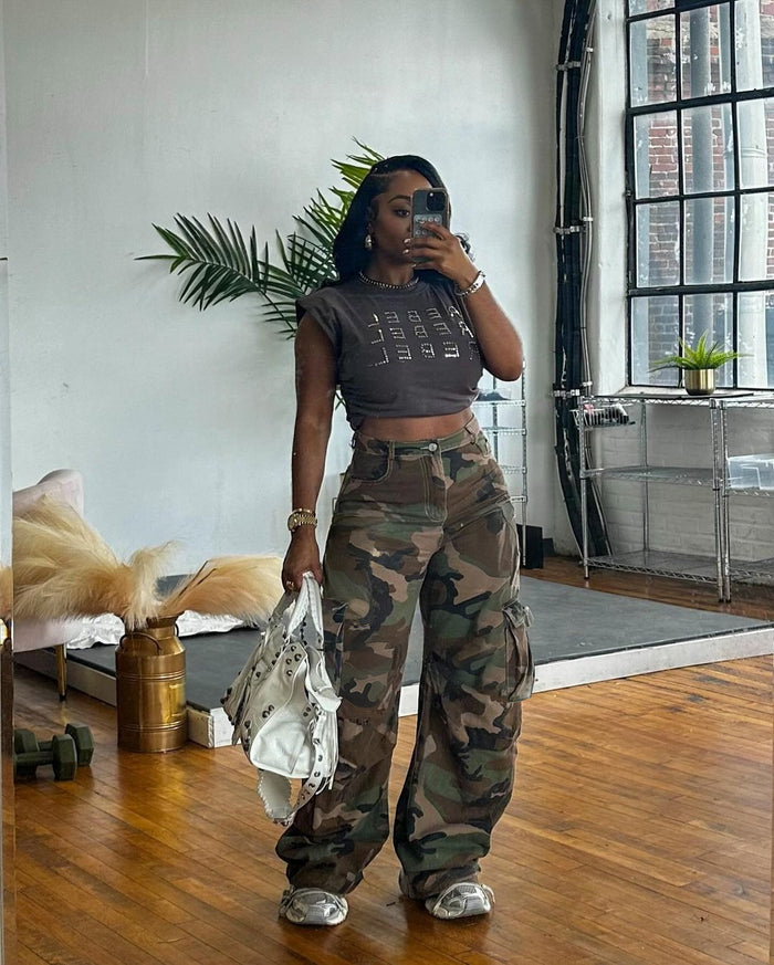 Camouflage Printed Loose Straight Pants LSD 2612