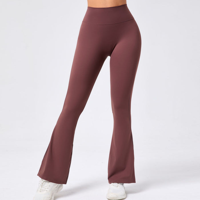 Solid Color High Waist Micro Flare Pants GQSA 9190