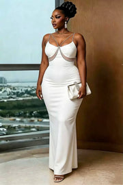 V Neck Sling Slim Maxi Dress GMYU 11500