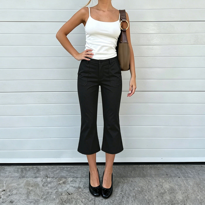 Solid Color Casual Micro Flare Pants GPKJ MR48874