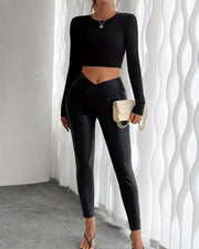 Solid Color High Waisted Skinny Pants GFMA 2610