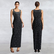 Hot Diamond U Neck Sleeveless Bodycon Dress BY 7117