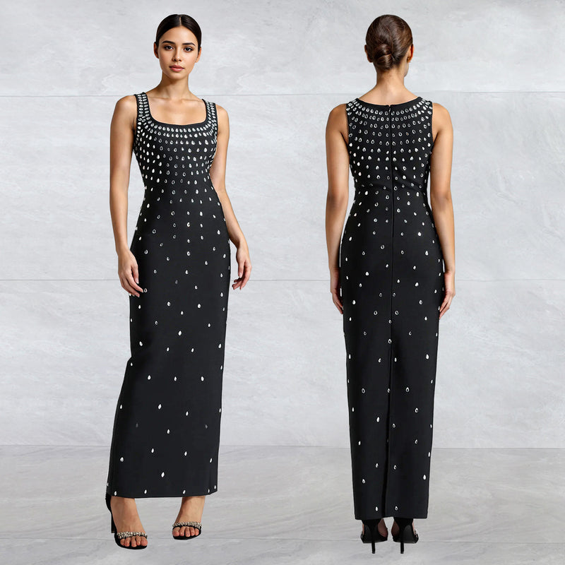 Hot Diamond U Neck Sleeveless Bodycon Dress BY 7117
