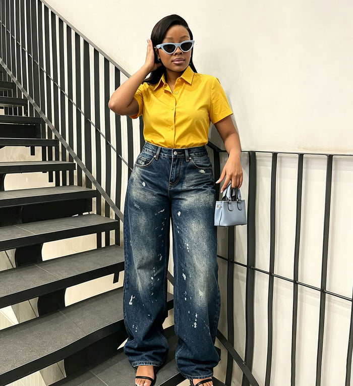 Plus Size Fashion Straight Jeans GYLN 4040